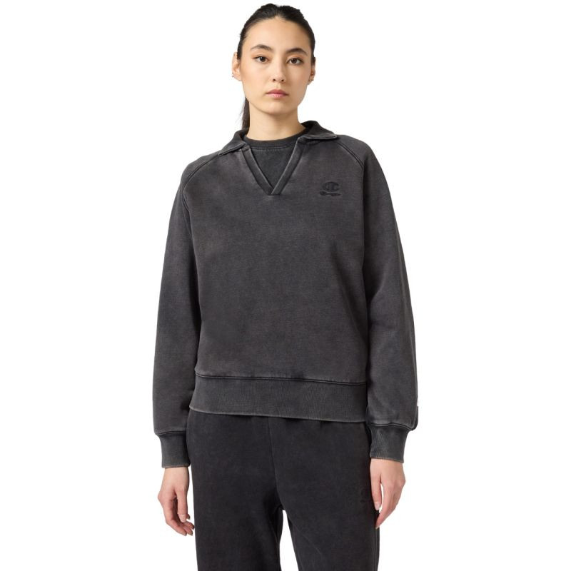 Dámská mikina Champion Polo Neck Sweatshirt, šedá, 118366 KK001