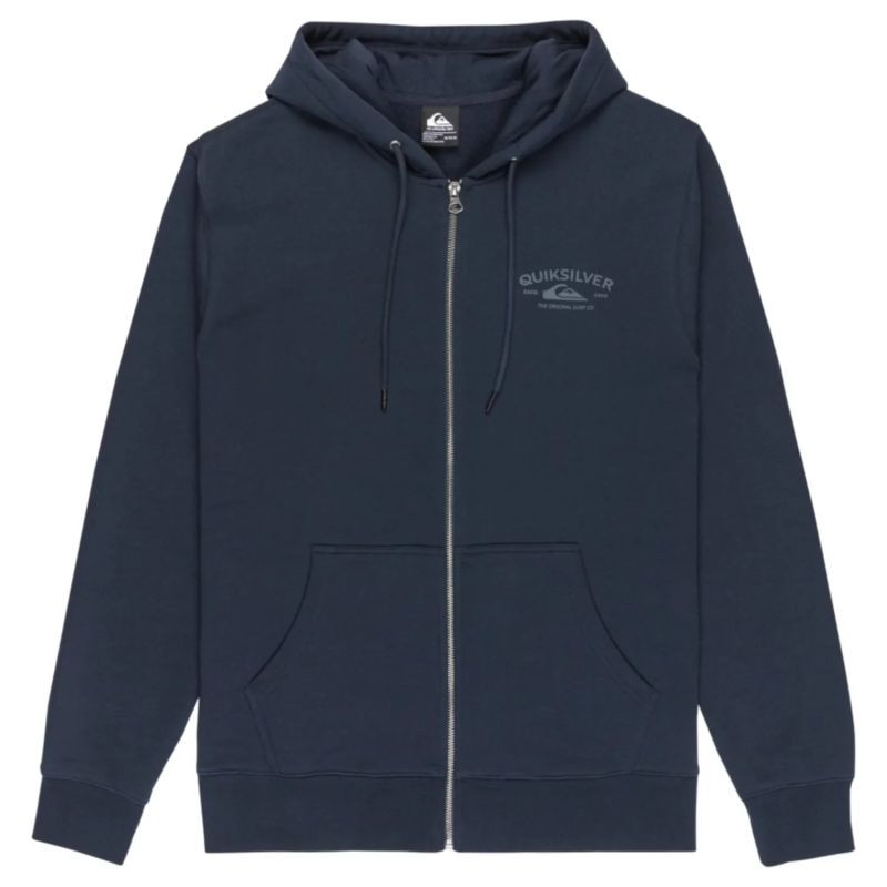 Mikina s kapucí a zipem Quiksilver Chest Logo EQYFT05135-KTP0, tmavě modrá, velikost M