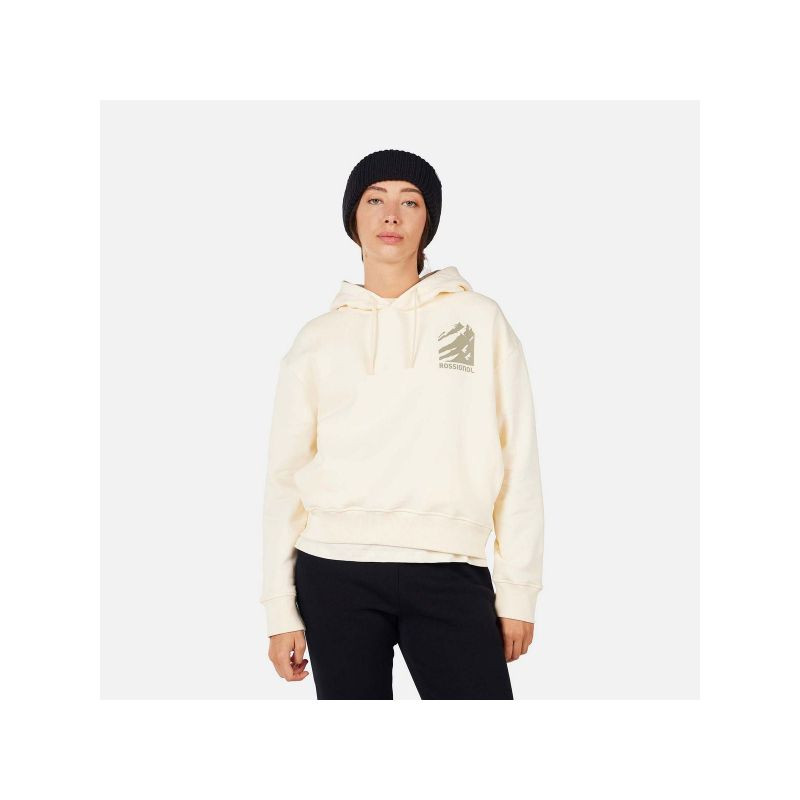 Dámská mikina ROSSIGNOL W WATERFALL H RELAX SWEATSHIRT, bílá, dámská - Dámské oblečení mikiny