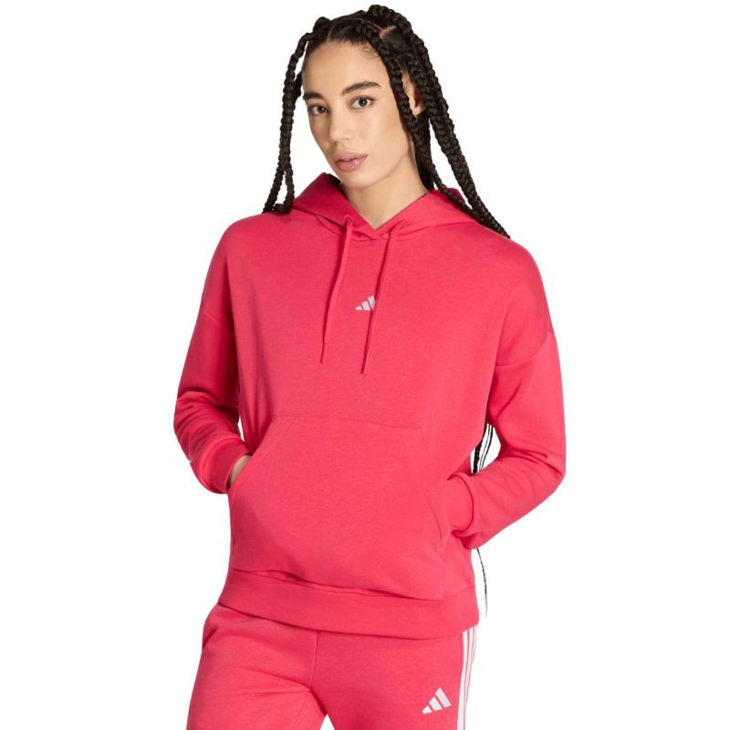 Dámská mikina adidas Essentials Small Logo Feel Cozy, růžová, KF8401 - Dámské oblečení mikiny