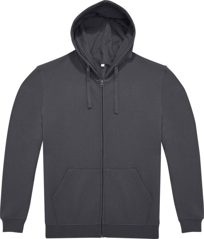 B&C ID.224 Zip Hood Unisex mikina s kapucí 01.I224 dark grey
