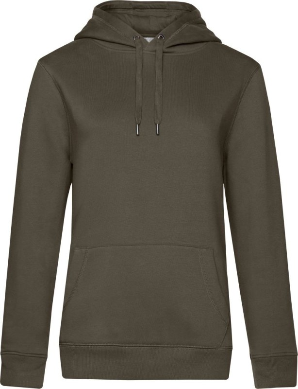 B&C QUEEN Hooded_° Dámská mikina s kapucí 01.W02Q khaki