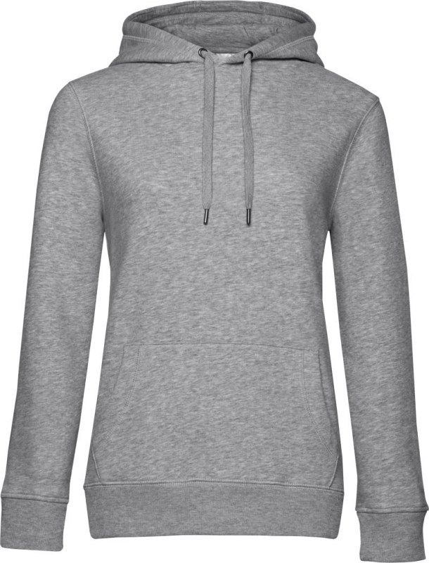 B&C QUEEN Hooded_° Dámská mikina s kapucí 01.W02Q heather grey