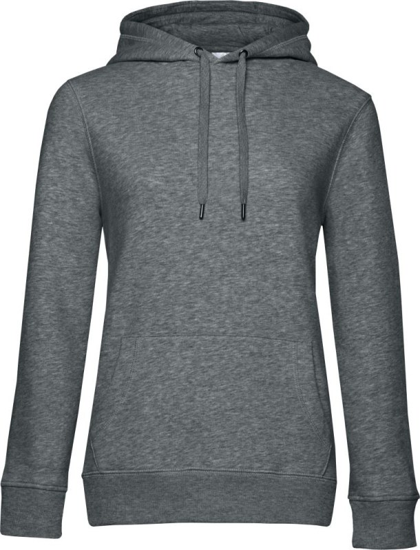 B&C QUEEN Hooded_° Dámská mikina s kapucí 01.W02Q heather mid grey