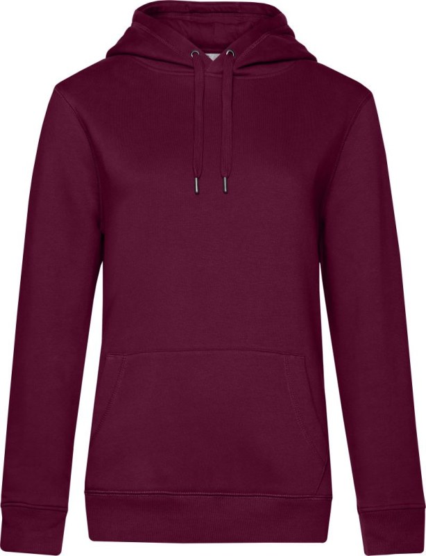 B&C QUEEN Hooded_° Dámská mikina s&nbsp;kapucí 01.W02Q dark cherry - Dámské oblečení mikiny