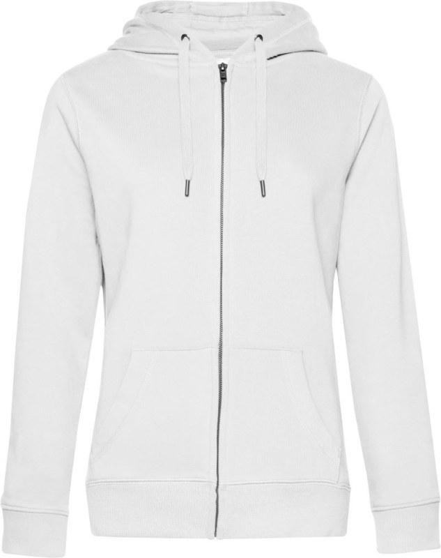B&C QUEEN Zipped Hood_° Dámská mikina s&nbsp;kapucí 01.W03Q white - Dámské oblečení mikiny