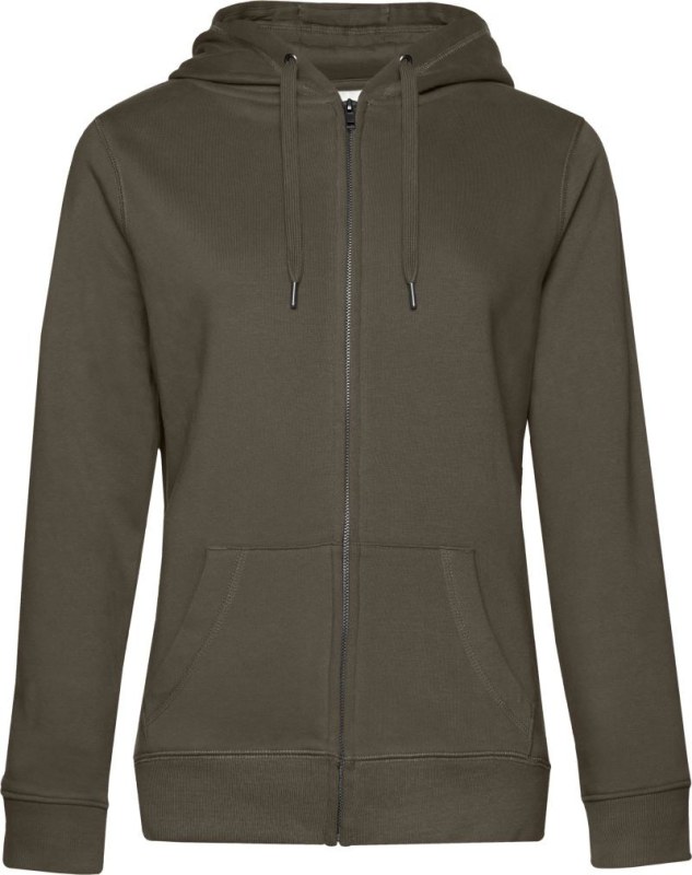 B&C QUEEN Zipped Hood_° Dámská mikina s kapucí 01.W03Q khaki