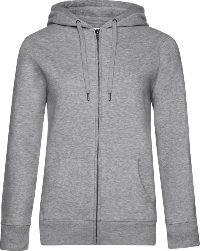B&C QUEEN Zipped Hood_° Dámská mikina s kapucí 01.W03Q heather grey