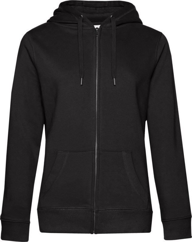 B&C QUEEN Zipped Hood_° Dámská mikina s&nbsp;kapucí 01.W03Q black pure - Dámské oblečení mikiny