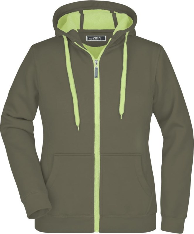 Daiber JN 354 Dámská mikina Doubleface 02.0354 olive/lime green