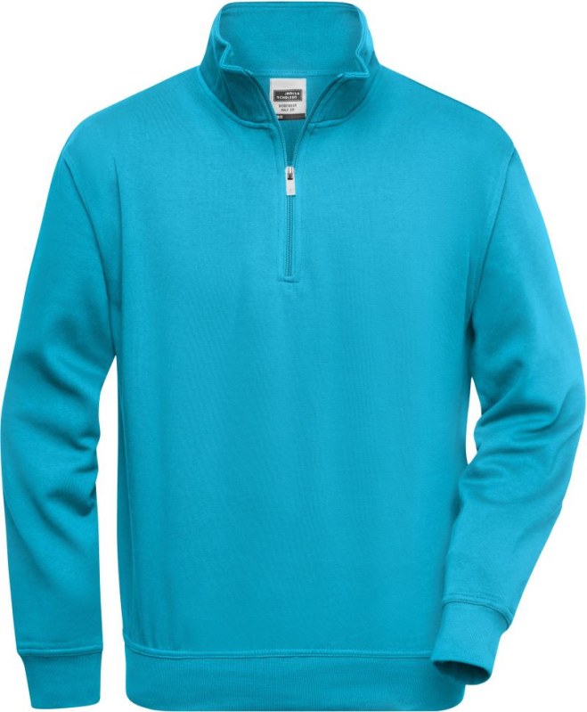 Daiber JN 831 Pracovní mikina s 1/4 zipem 02.0831 turquoise