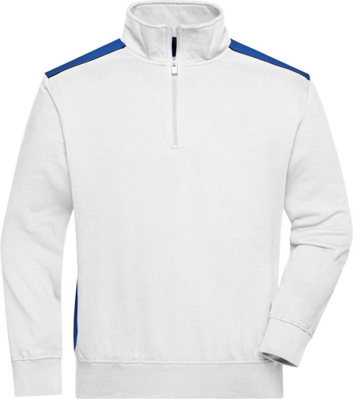 Daiber JN 868 Pracovní mikina s 1/4 zipem - Color 02.0868 white/royal