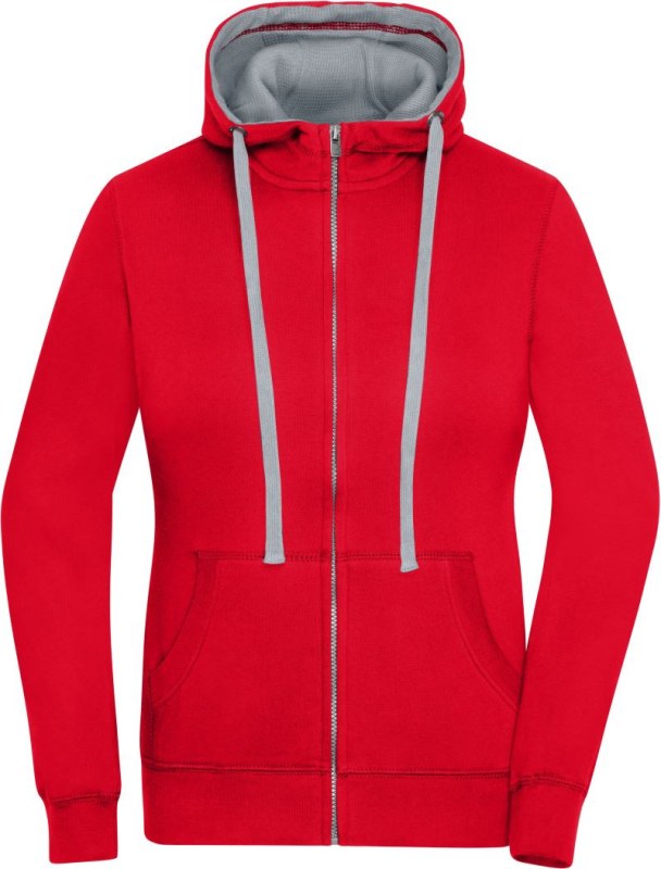 Daiber JN 962 Dámská mikina s kapucí "Lifestyle" 02.0962 red/grey heather