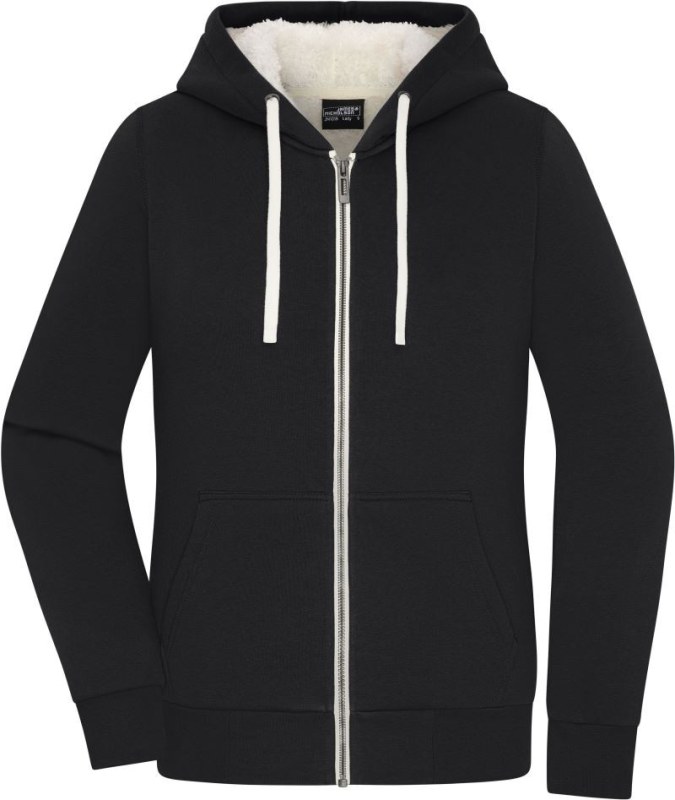 Daiber JN 1319 Dámská mikina s&nbsp;kapucí "Sherpa" 02.1319 black/nature - Dámské oblečení mikiny