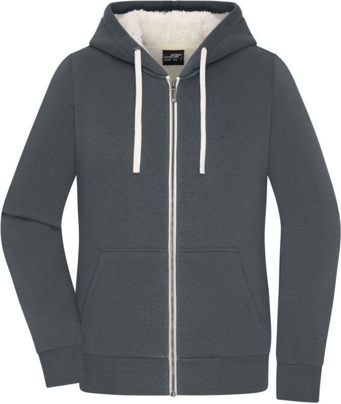 Daiber JN 1319 Dámská mikina s&nbsp;kapucí "Sherpa" 02.1319 graphite/nature - Dámské oblečení mikiny