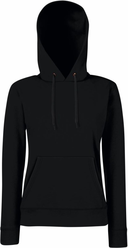 Fruit of the Loom Classic Lady-Fit Hooded Sweat Dámská mikina s kapucí 16.2038 black