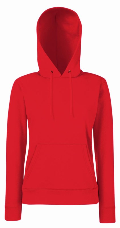 Fruit of the Loom Classic Lady-Fit Hooded Sweat Dámská mikina s kapucí 16.2038 red