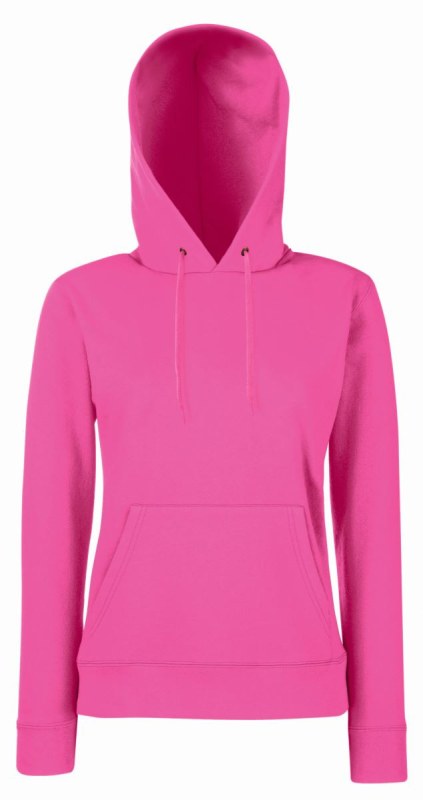 Fruit of the Loom Classic Lady-Fit Hooded Sweat Dámská mikina s kapucí 16.2038 fuchsia