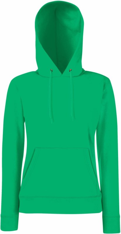Fruit of the Loom Classic Lady-Fit Hooded Sweat Dámská mikina s kapucí 16.2038 kelly green