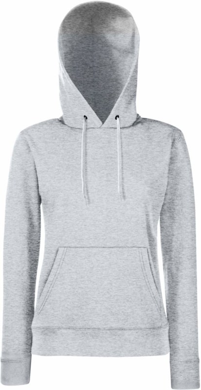 Fruit of the Loom Classic Lady-Fit Hooded Sweat Dámská mikina s kapucí 16.2038 heather grey