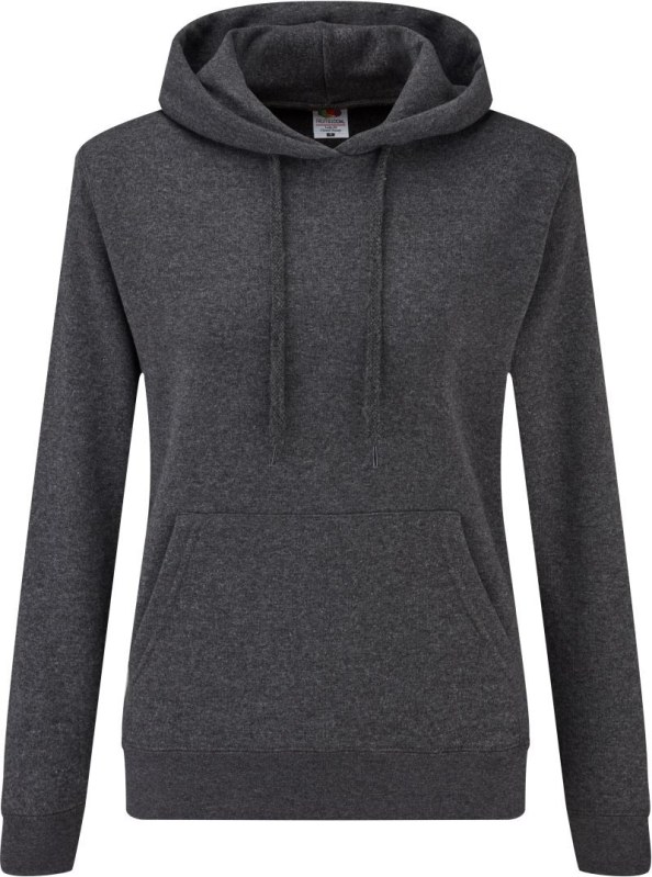 Fruit of the Loom Classic Lady-Fit Hooded Sweat Dámská mikina s kapucí 16.2038 dark heather grey