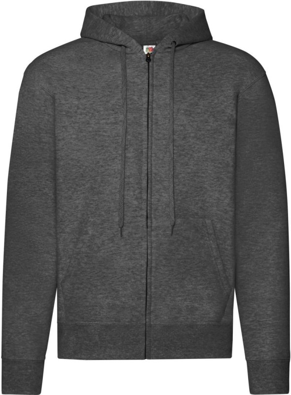 Fruit of the Loom Classic Hooded Sweat Jacket Mikina s&nbsp;kapucí 16.2062 dark heather grey - Dámské oblečení mikiny
