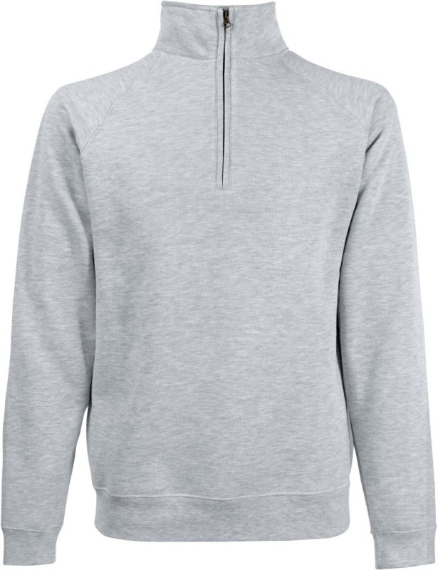 Fruit of the Loom Classic Zip-Neck Sweat Mikina s 1/4 zipem 16.2114 heather grey