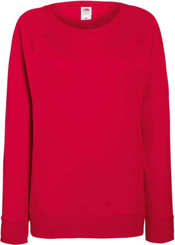 Fruit of the Loom Lady-Fit LW Raglan Sweat Dámská raglánová mikina 16.2146 red - Dámské oblečení mikiny