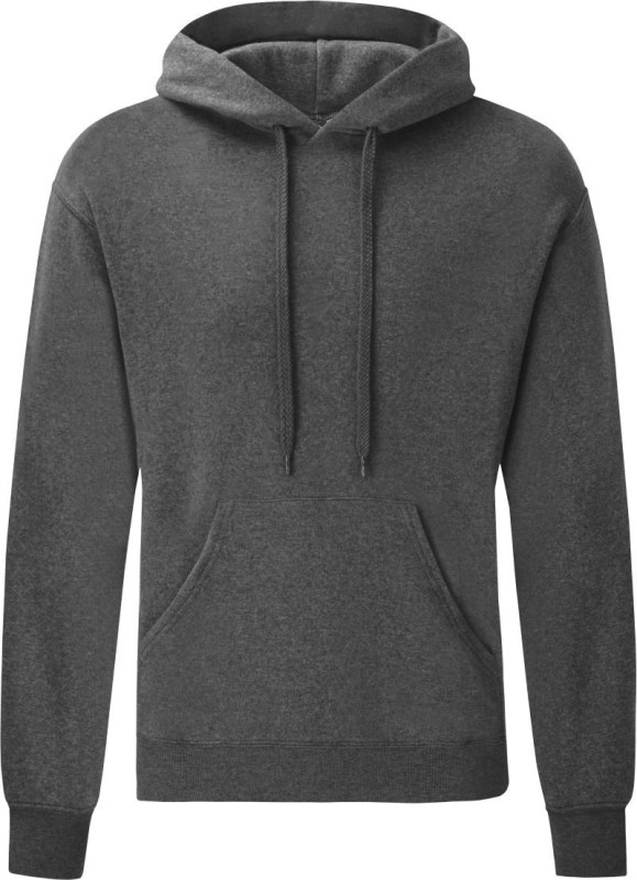 Fruit of the Loom Classic Hooded Sweat Mikina s&nbsp;kapucí 16.2208 dark heather grey - Dámské oblečení mikiny