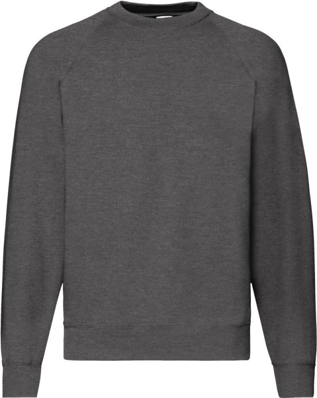 Fruit of the Loom Classic Raglan Sweat Raglánová mikina 16.2216 dark heather grey