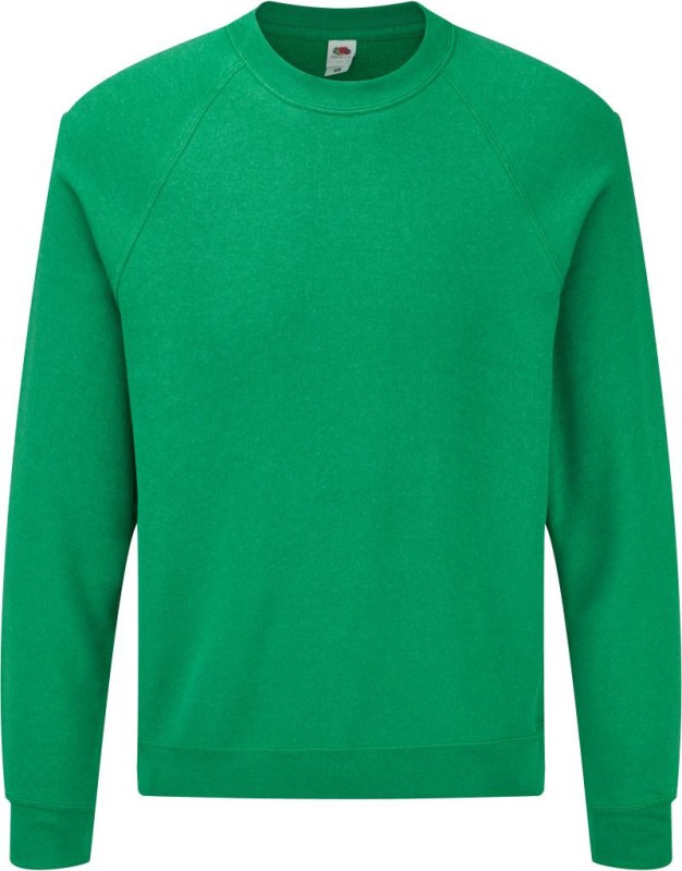 Fruit of the Loom Classic Raglan Sweat Raglánová mikina 16.2216 retro heather green