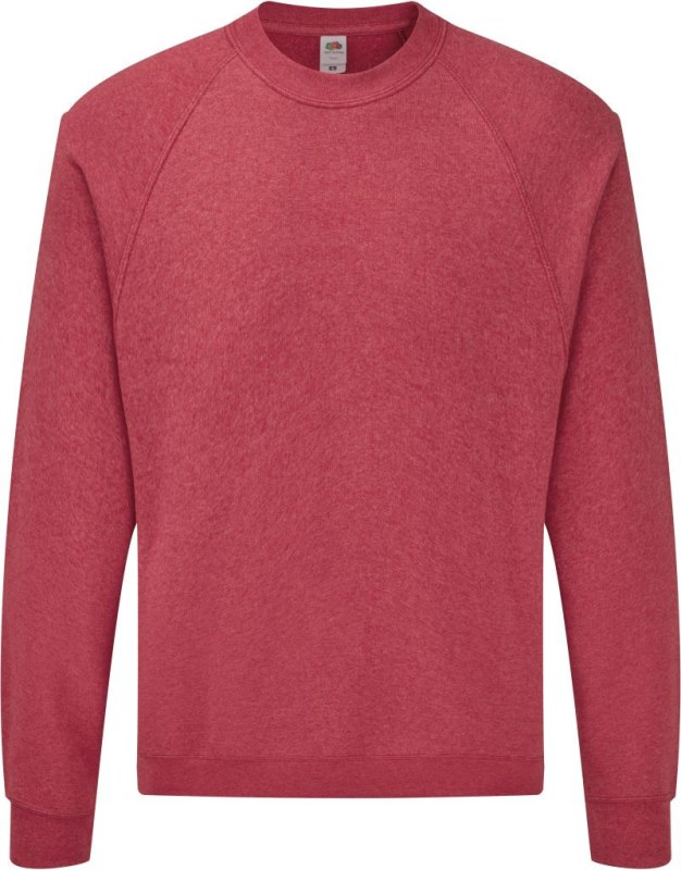 Fruit of the Loom Classic Raglan Sweat Raglánová mikina 16.2216 vintage heather red