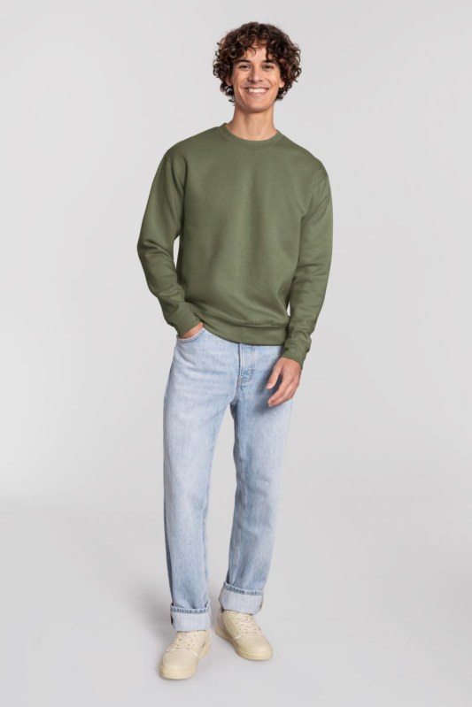 Fruit of the Loom Iconic Premium Set-In Sweat Mikina z těžké bavlny 16.2282 classic olive