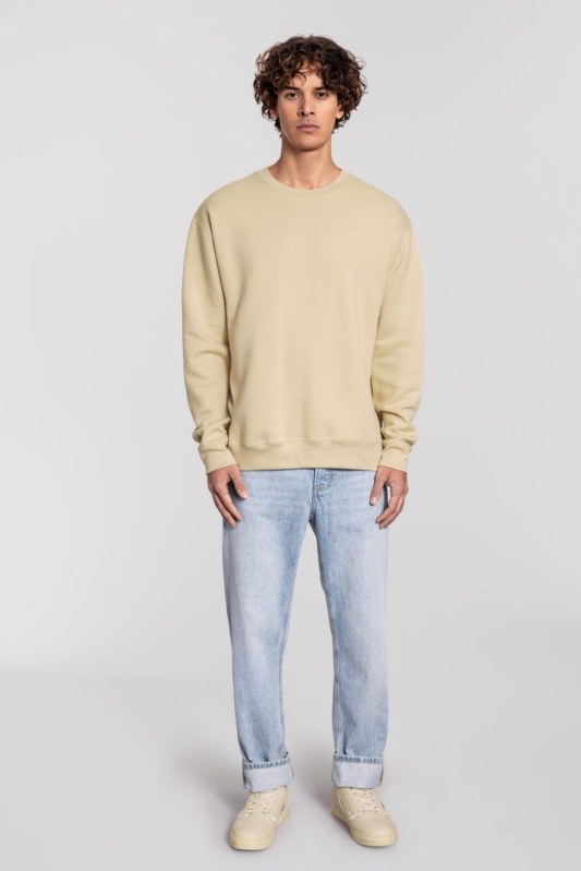 Fruit of the Loom Iconic Premium Set-In Sweat Mikina z těžké bavlny 16.2282 desert sand