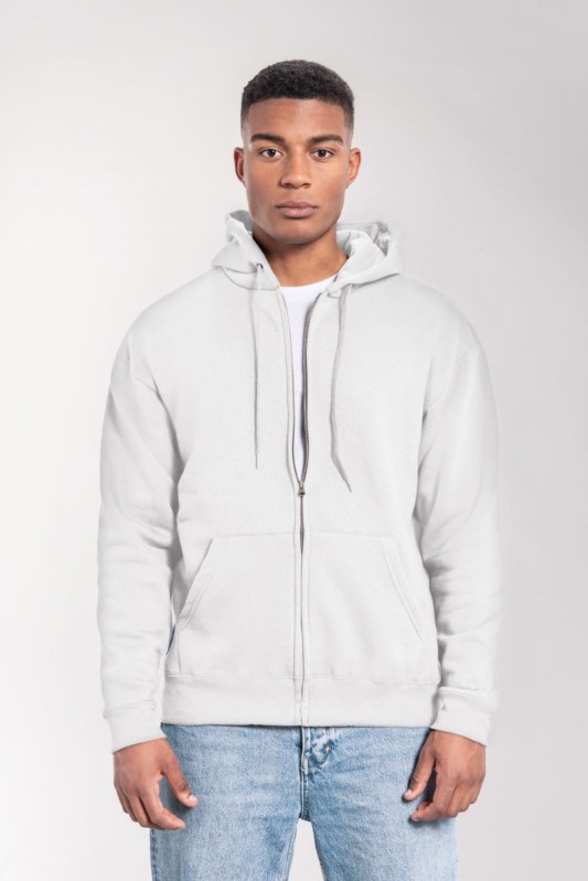 Fruit of the Loom Iconic Premium Hooded Sweat Jacket Mikina s kapucí z těžké bavlny 16.2286 white