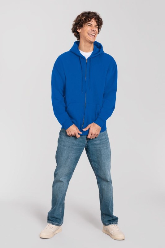 Fruit of the Loom Iconic Premium Hooded Sweat Jacket Mikina s kapucí z těžké bavlny 16.2286 royal blue