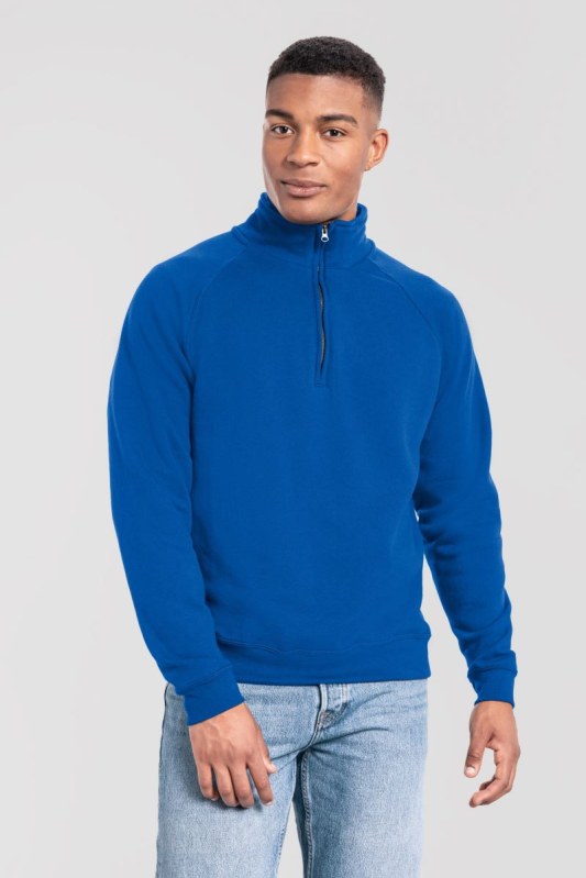 Fruit of the Loom Iconic Premium Zip Neck Sweat Těžká mikina s 1/4 zipem 16.2288 royal blue