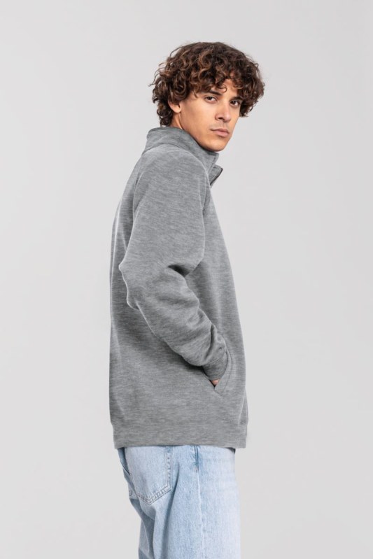 Fruit of the Loom Iconic Premium Sweat Jacket Mikina z&nbsp;těžké bavlny 16.2290 athletic heather - Dámské oblečení mikiny
