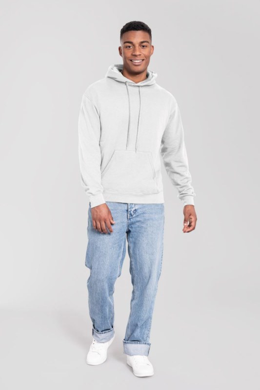 Fruit of the Loom Iconic 250 Hooded Sweat Mikina s&nbsp;kapucí 16.2294 white - Dámské oblečení mikiny