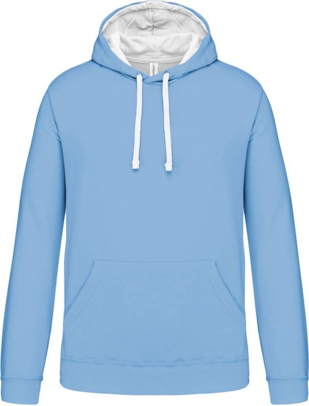 Kariban K 446 Kontrastní mikina s kapucí 20.K446 sky blue/white