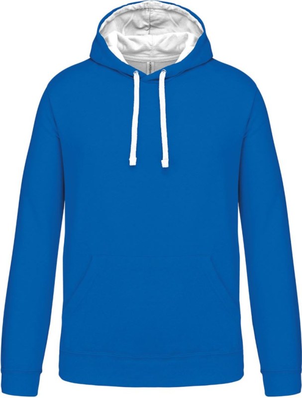 Kariban K 446 Kontrastní mikina s&nbsp;kapucí 20.K446 light royal blue/white - Dámské oblečení mikiny