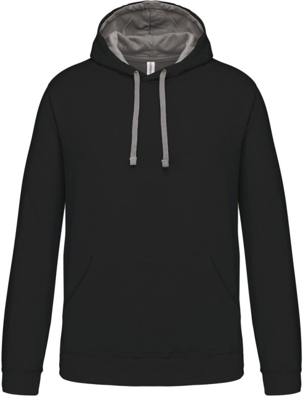 Kariban K 446 Kontrastní mikina s kapucí 20.K446 black/fine grey