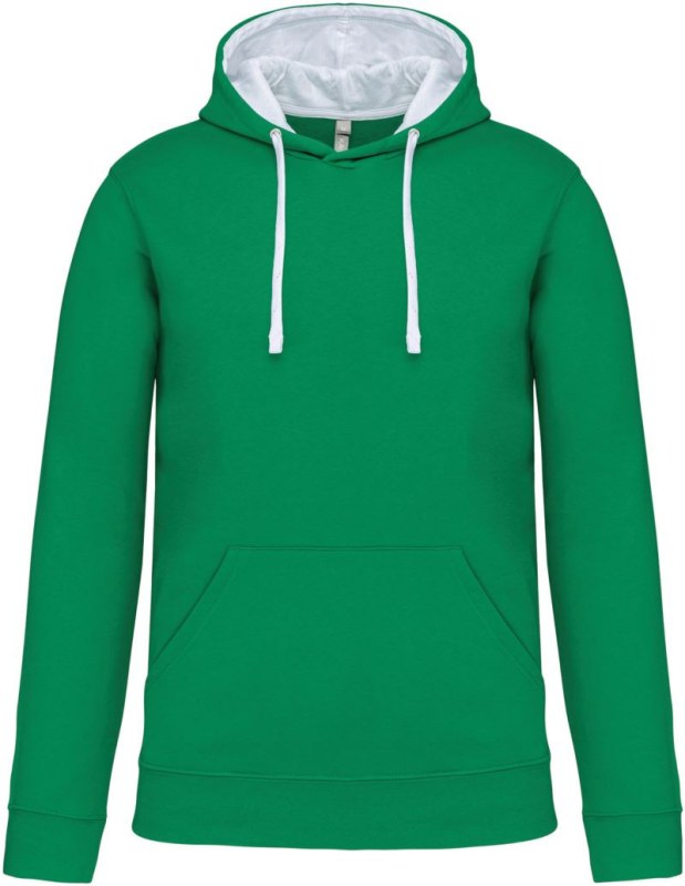 Kariban K 446 Kontrastní mikina s kapucí 20.K446 light kelly green/white