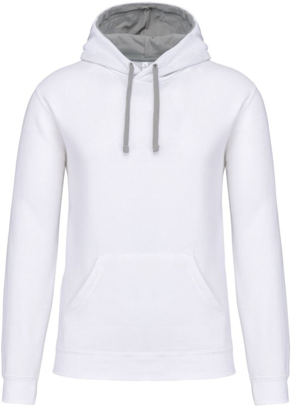 Kariban K 446 Kontrastní mikina s kapucí 20.K446 white/fine grey