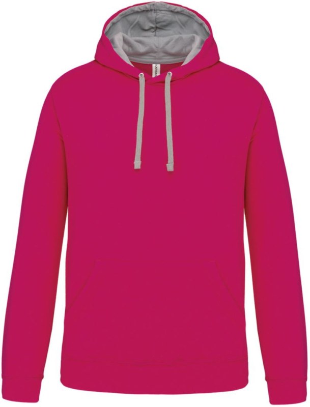 Kariban K 446 Kontrastní mikina s&nbsp;kapucí 20.K446 fuchsia/fine grey - Dámské oblečení mikiny