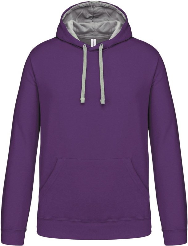 Kariban K 446 Kontrastní mikina s kapucí 20.K446 purple/oxford grey