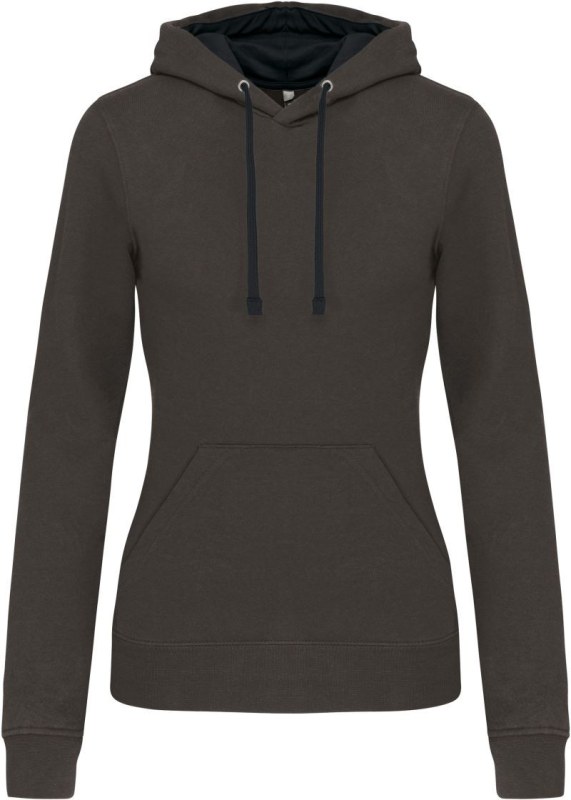 Kariban K 465 Dámská mikina s kontrastní kapucí 20.K465 dark grey/black