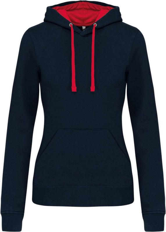 Kariban K 465 Dámská mikina s kontrastní kapucí 20.K465 navy/red