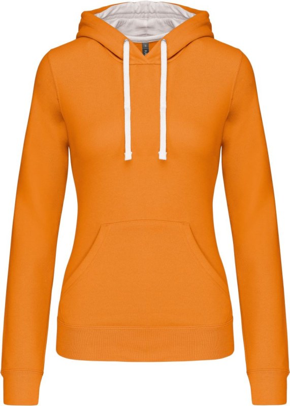 Kariban K 465 Dámská mikina s kontrastní kapucí 20.K465 orange/white