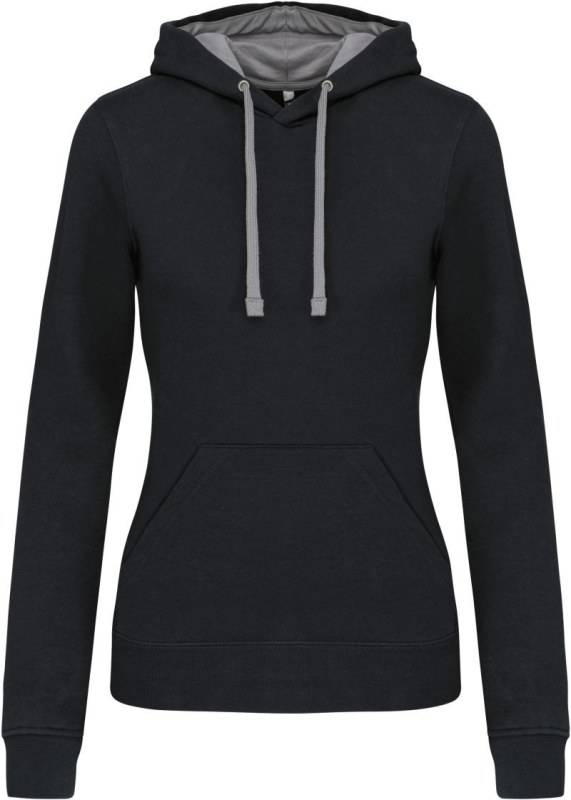 Kariban K 465 Dámská mikina s kontrastní kapucí 20.K465 black/fine grey